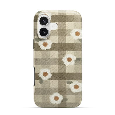 Checkered Flower iPhone 16 Case