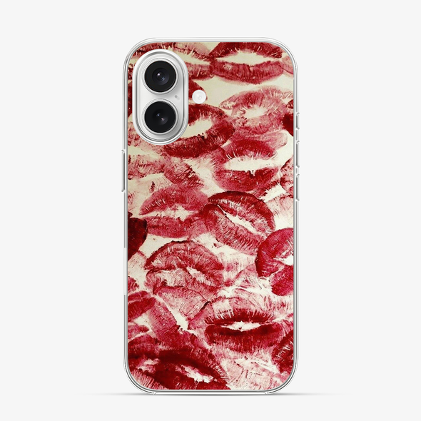 Red Lips Pattern iPhone 16 Case