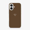 Brown Heart iPhone 16 Case